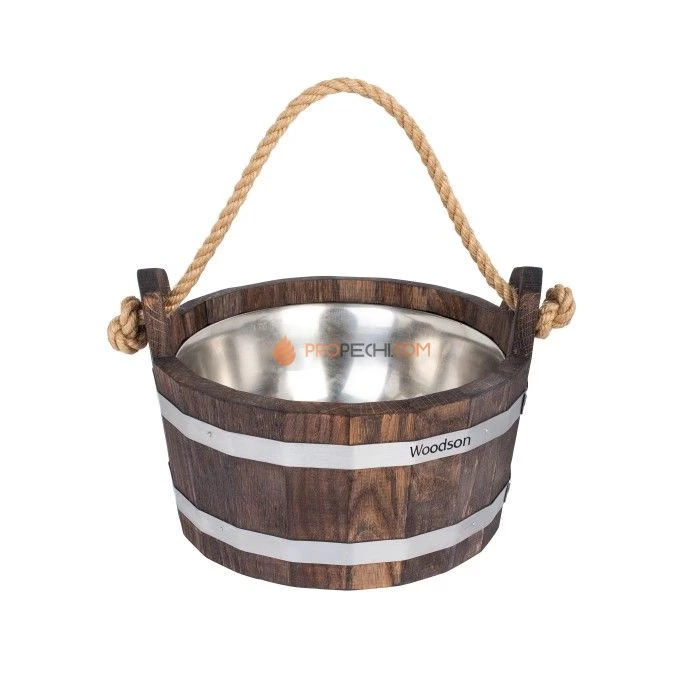 Шайка Woodson с нержавеющей вставкой, 3,5 л, дуб в тёмном