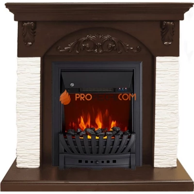 Каминокомплект Royal Flame Bern Сланец мелкий белый / Темный дуб с очагом Aspen Black