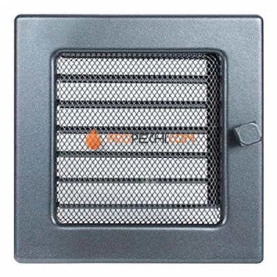 Вентиляционная решетка Kratki 17х17 с жалюзи графит