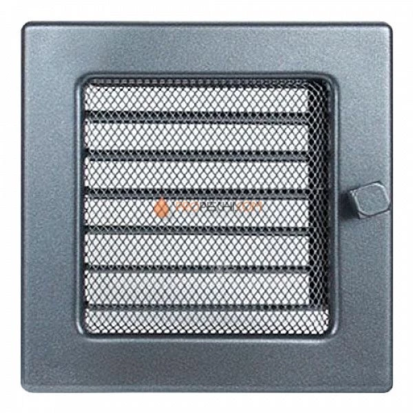 Вентиляционная решетка Kratki 17х17 с жалюзи графит