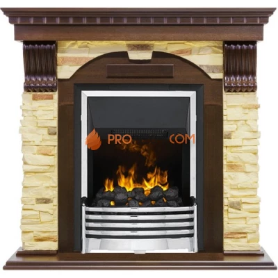 Каминокомплект Dimplex Dublin угловой - Темный дуб / Сланец с очагом Flagstaff