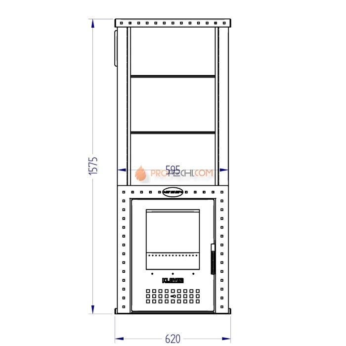 Газовая печь для бани Klover RT 35-RV 310S ( Талькомагнезит Скала, прямые углы )