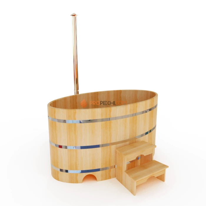 Фурако овальная НКЗ из кедра, 120x120x160 см (наружная печь)