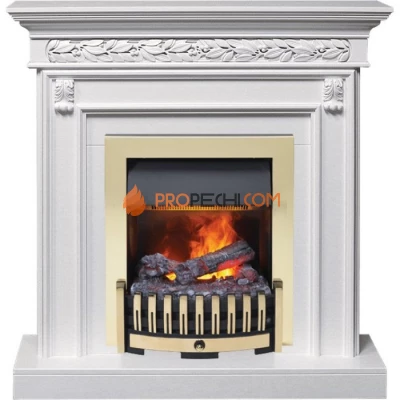 Каминокомплект Dimplex Valletta - Белый (Ширина 1040 мм) с очагом Danville Brass FB2