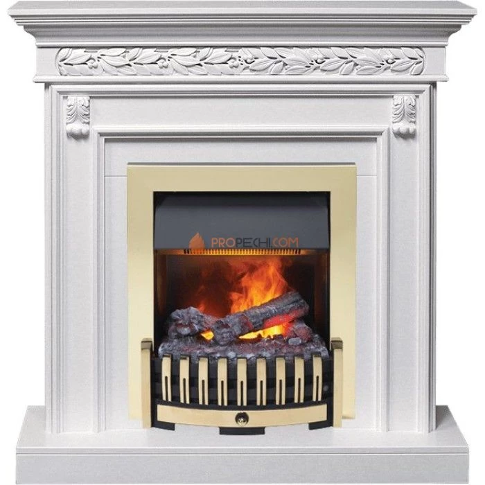 Каминокомплект Dimplex Valletta - Белый (Ширина 1040 мм) с очагом Danville Brass FB2