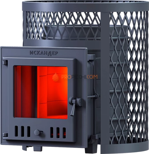 Чугунная банная печь Технолит Искандер 25М в сетке