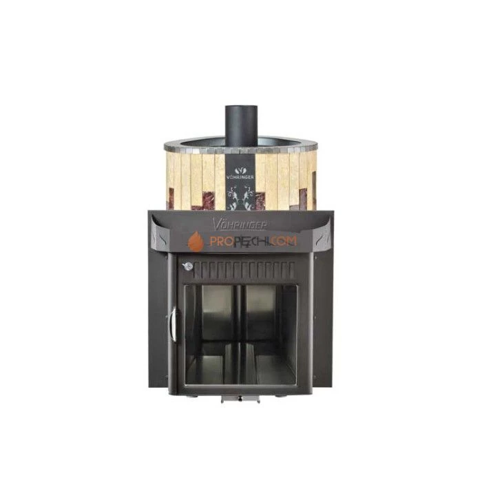 Дровяная печь для сауны Ферингер Оптима До 23 м³ - Сильвия Оро + Россо Леванте - обрамление Металл