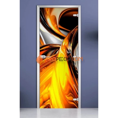 Стеклянная межкомнатная дверь DoorWood с фотопечатью Abstraction-11, 2000х800 мм