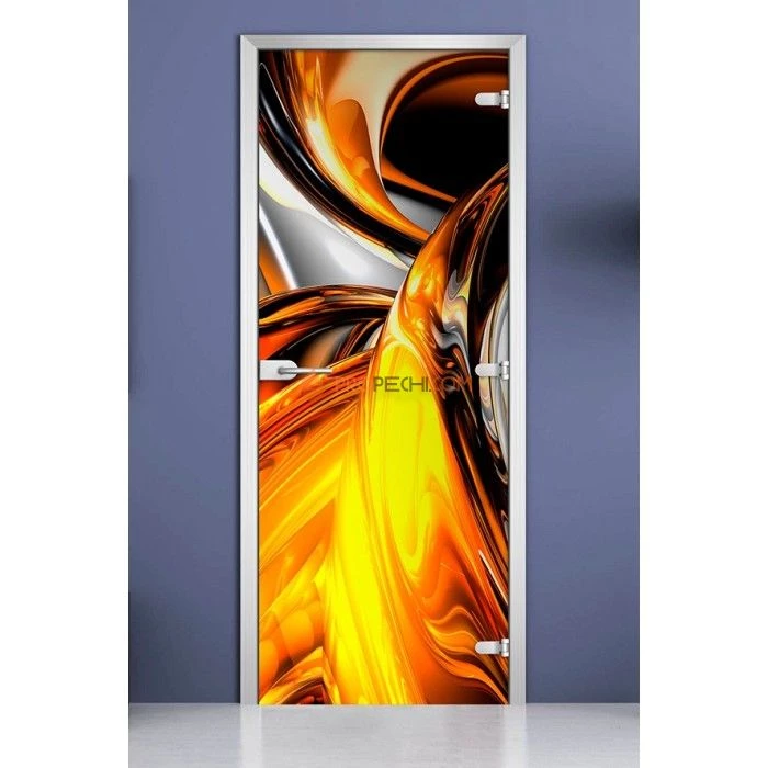 Стеклянная межкомнатная дверь DoorWood с фотопечатью Abstraction-11, 2000х800 мм