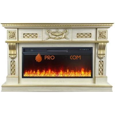 Каминокомплект Royal Flame Corsica - Слоновая кость с патиной (Ширина 1500 мм) с очагом Vision 42 LED
