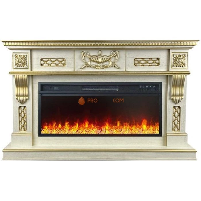 Каминокомплект Royal Flame Corsica - Слоновая кость с патиной (Ширина 1500 мм) с очагом Vision 42 LED