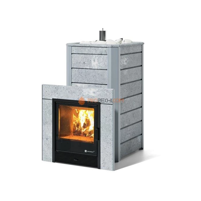 Дровяная печь для бани ИзиСтим Ялта 40/2024 в камне Талькохлорит