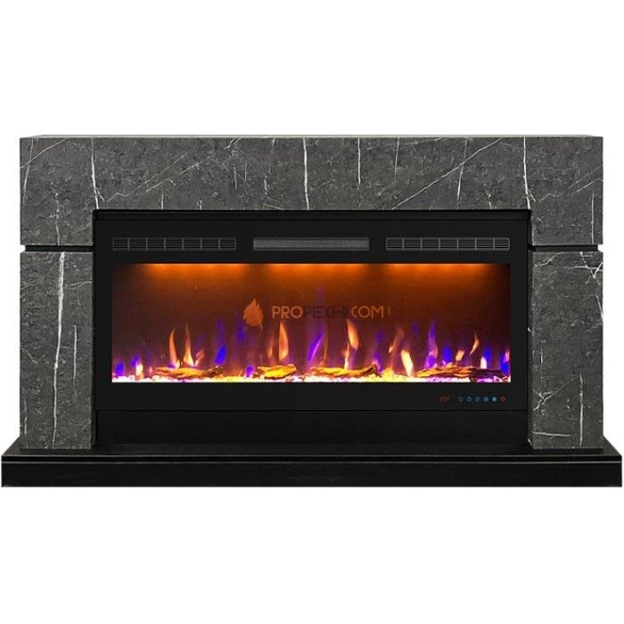 Каминокомплект Royal Flame Lindos 42 SFT - Серый мрамор (Ширина 1470мм) с очагом Crystal 40 RF