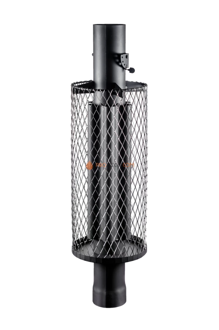 Дымоход-конвектор с сеткой для камней Ф-115мм, L-1м (Черный)