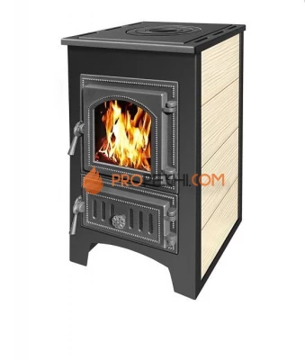 Печь-камин Везувий ПК01 (270) с плитой (беж.) 9 кВт