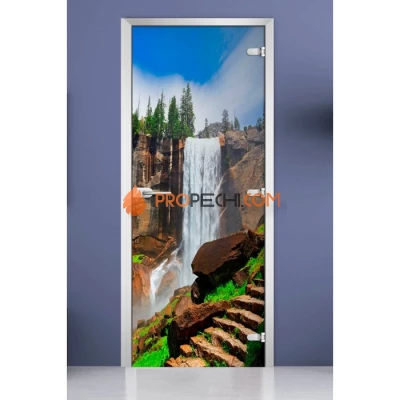 Стеклянная межкомнатная дверь DoorWood с фотопечатью Nature-18, 2000х700 мм