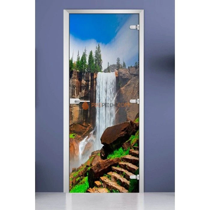 Стеклянная межкомнатная дверь DoorWood с фотопечатью Nature-18, 2000х700 мм