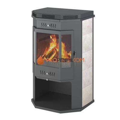 Печь-Камин ASTON 12 кВт (200 м³) Призматик с плитой