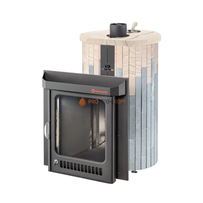 Дровяная печь для бани Ферингер Оптима до 28 м³ - Талькохлорит + Окаменевшее дерево
