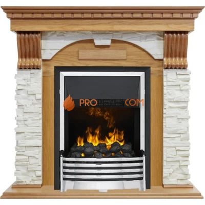 Каминокомплект Dimplex Dublin - Дуб / Сланец белый с очагом Flagstaff