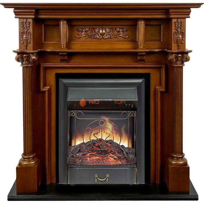 Каминокомплект Royal Flame Oxford - Орех с очагом Majestic FX Black