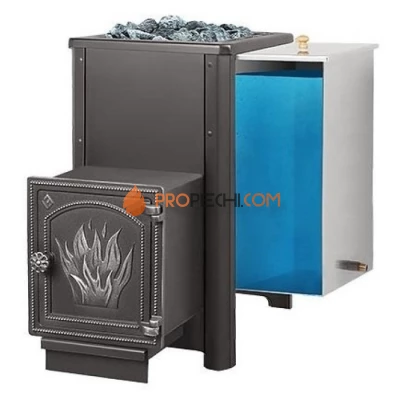 Дровяная печь для бани Везувий Русичъ АКВА 22 (ДТ-4) с баком 40л