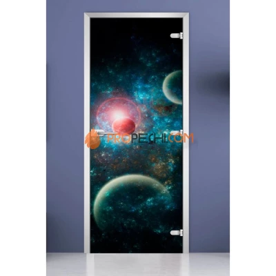 Стеклянная межкомнатная дверь DoorWood с фотопечатью Space-16, 2000х700 мм