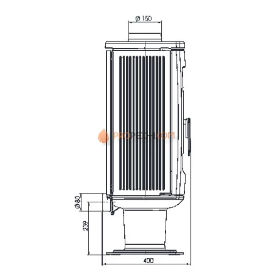 Печь-камин Plamen Aria серая