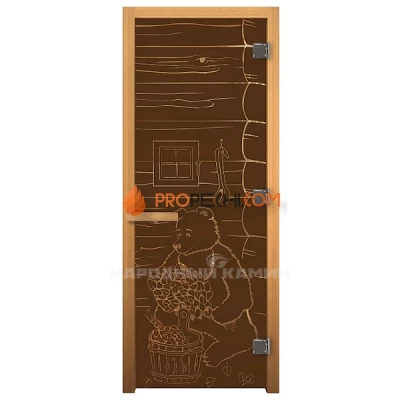 1900х700 мм "Мишка" бронза матовая, правая