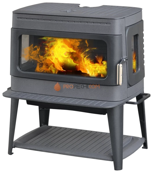 Печь-камин AUTHENTIC 50 Plamen, эмалированная, серая