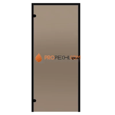 Дверь для хамама Harvia Black Line ALU 7x19 коробка черная, стекло бронза