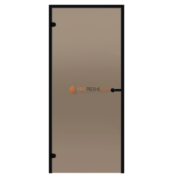 Дверь для хамама Harvia Black Line ALU 7x19 коробка черная, стекло бронза