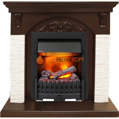 Каминокомплект Dimplex Bern Сланец мелкий белый / Темный дуб с очагом Danville Black FB2