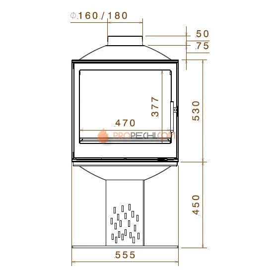 Печь-камин Liseo Castiron LCI 5 GDF Compact