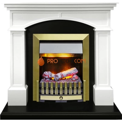 Каминокомплект Dimplex Langford - Белый с черным с очагом Danville Antique Brass FB2