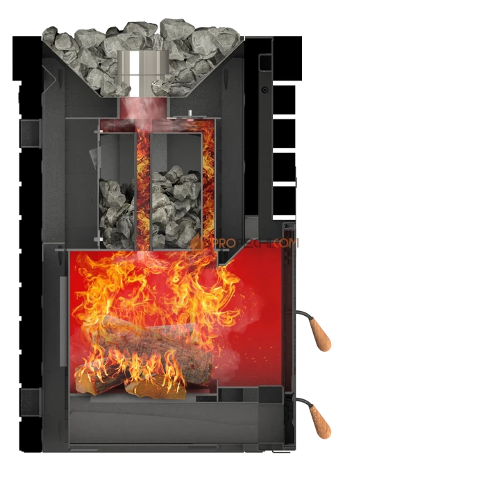 Дровяная банная печь Grill’D Retro Short (Камень колотый 20 кг)