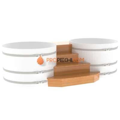 Подиум BentWood на 2 купели D 1,5 из натуральной лиственницы