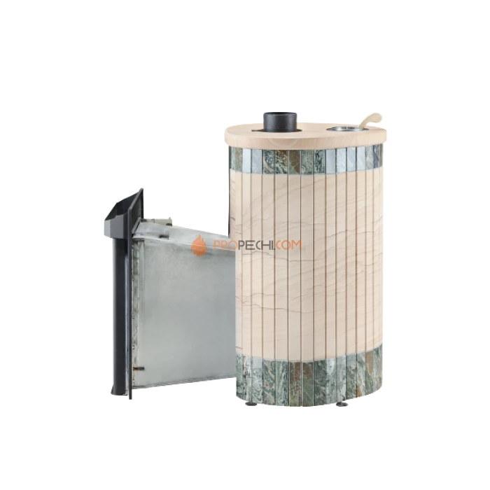 Дровяная печь для бани Ферингер Оптима до 28 м³ - Окаменевшее дерево перенесённый рисунок + Жадеит