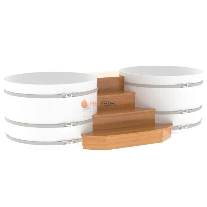 Подиум BentWood на 2 купели D 1,5 из натуральной лиственницы