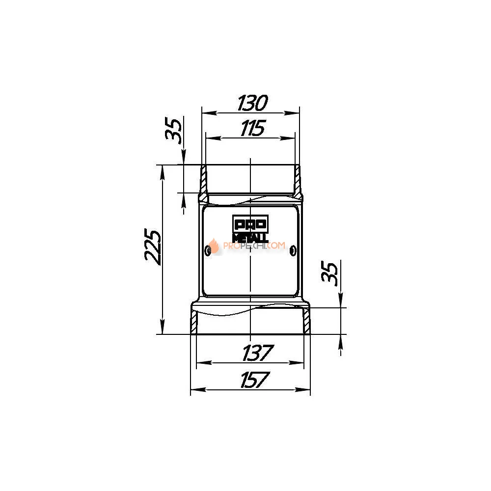 Стартовый дымоход 115-136 с ревизией