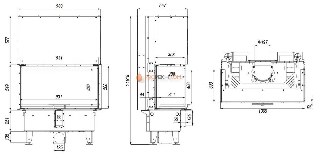 Каминная топка Defro Home Intra ME C G