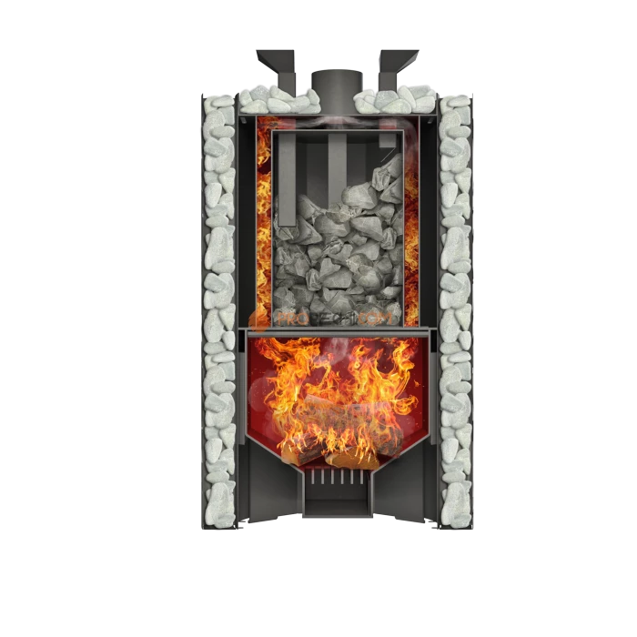 Дровяная банная печь Grill’D Violet World Romb Long Window Max Pro