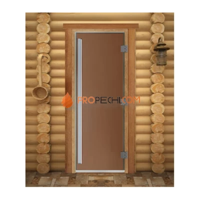 Дверь для бани DoorWood Престиж PRO Бронза матовая, 2000x800 мм