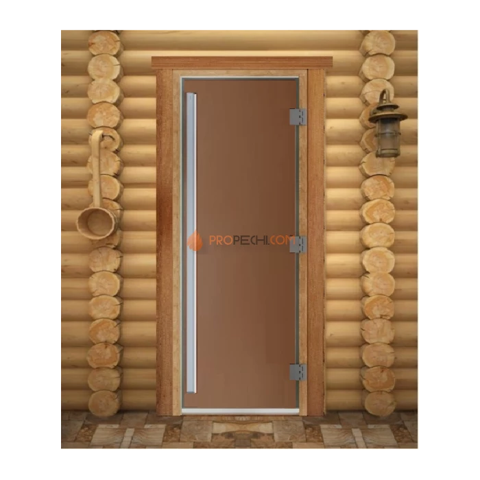 Дверь для бани DoorWood Престиж PRO Бронза матовая, 2000x800 мм