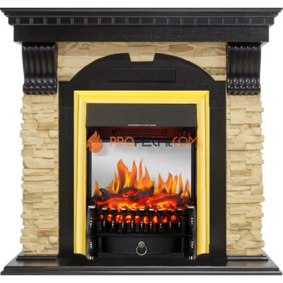 Каминокомплект Royal Flame Dublin - Венге / Сланец с очагом Fobos FX M Brass