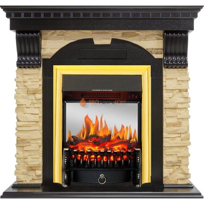 Каминокомплект Royal Flame Dublin - Венге / Сланец с очагом Fobos FX M Brass