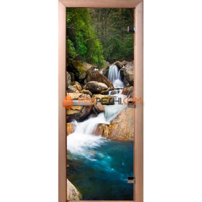 Дверь для бани DoorWood Фотопечать А100, 1700x700 мм