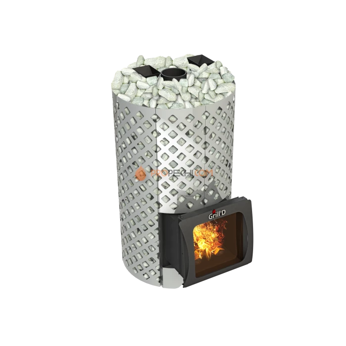 Дровяная банная печь Grill’D Violet World Steel Romb Short Window Max Pro