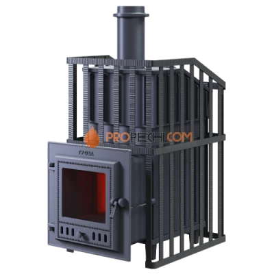 Чугунная печь для бани Гефест Гроза 18М Ураган