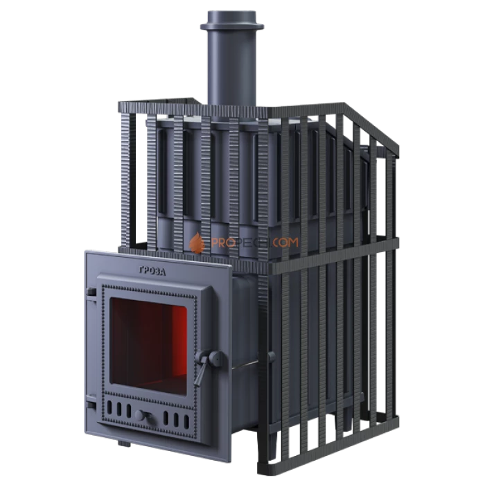 Чугунная печь для бани Гефест Гроза 24М Ураган